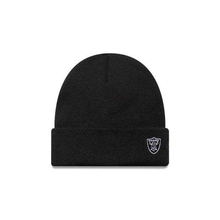 ニュー内鰓 New Era 【 Knit Medium Nfl Mini Logo Cuff Beanie Lasrai Men Black 】 編み物 NFL ロゴタイプ 旗がしら かぶり笠 メンズ 黒いこと 黒いこと