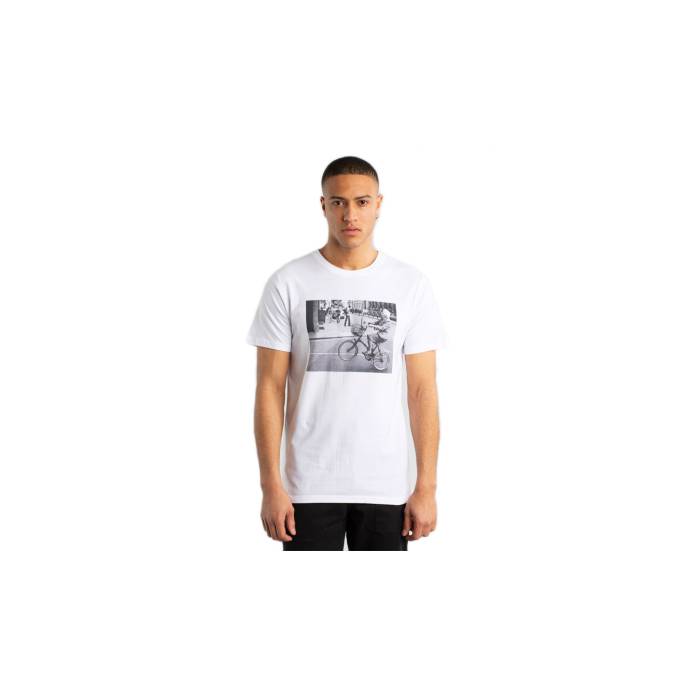 Dedicated 【 T-Shirt Stockholm Bike Wheelie Men White 】 Tシャツ メンズファッション トップス Tシャツ カットソー メンズ 白色 ホワイト