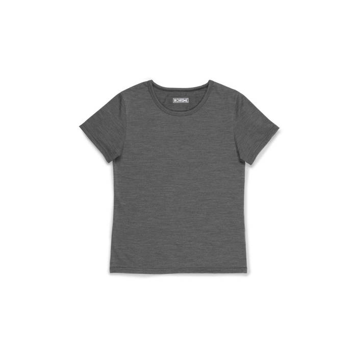 クロム Chrome 【 Industries Merino Ss Tee W Women Grey 】 Tシャツ レディースファッション トップス Tシャツ カットソー レディース 灰色 グレー