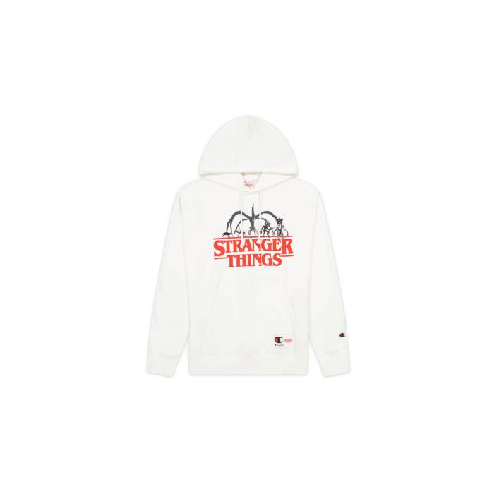 チャンピオン Champion 【 X Stranger Things Hoodie Men White 】 フーディー パーカー メンズファッション トップス パーカー メンズ 白色 ホワイト
