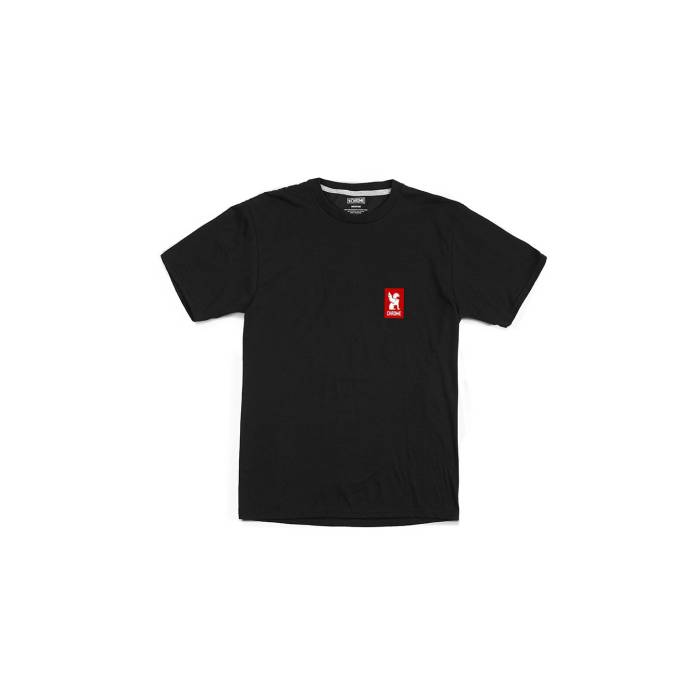 クロム Chrome 【 Industries Vertical Red Logo Tee Men Black 】 Red 赤・レッド ロゴ Tシャツ メンズファッション トップス Tシャツ カットソー メンズ 黒色 ブラック
