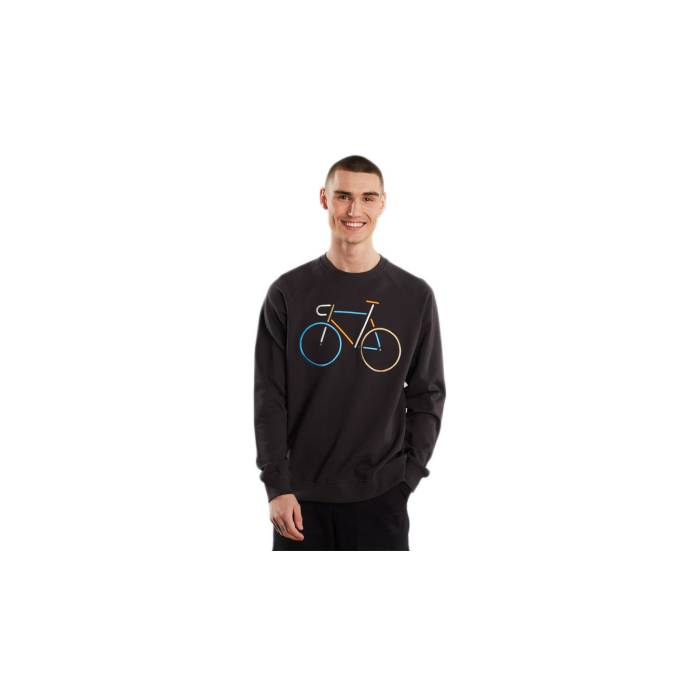 Dedicated 【 Sweatshirt Malmoe Color Bike Charcoal Men Grey 】 スウェット トレーナー チャコール メンズファッション トップス スウェット トレーナー メンズ 灰色 グレー
