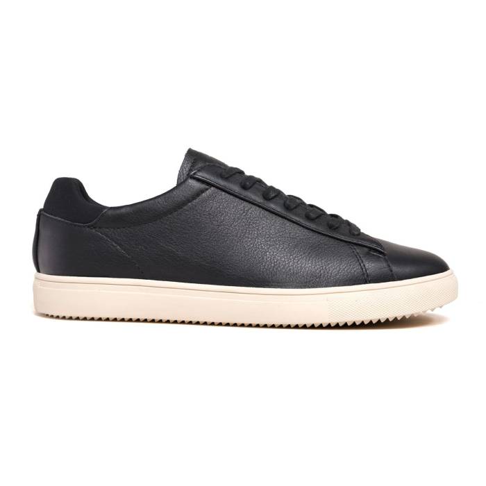 粘土 Clae 【 Bradley Black Milled Tumbled Leather Men Black 】 黒いこと 黒いこと なめし革 メンズ 黒いこと 黒いこと