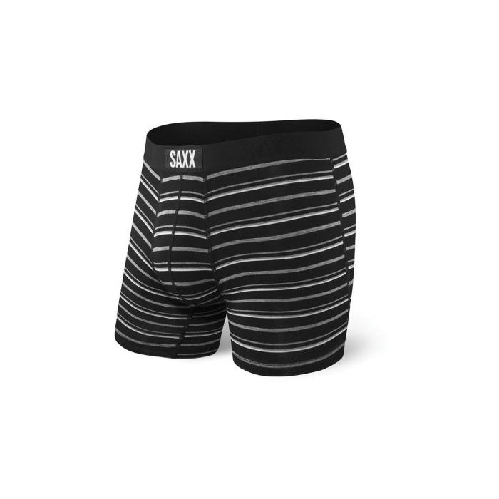 Saxx 【 Vibe Boxer Brief Black Coast Stripe Men Black 】 バイブ 黒いこと 黒いこと Stripe 縞模様 メンズ 黒いこと 黒いこと