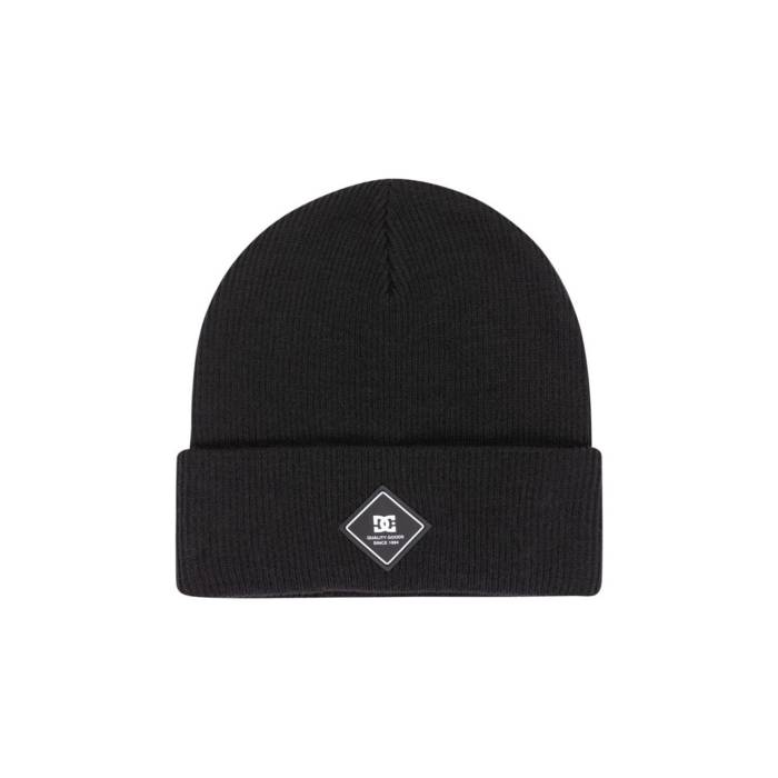 ディーシー シューズ Dc Shoes 【 Label Beanie Men Black 】 旗がしら かぶり笠 メンズ 黒いこと 黒いこと