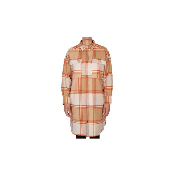 Iriedaily 【 Checky Shirt Jacket Beige Women Orange 】 Jacket ジャケット ベージュ レディースファッション コート ジャケット レディース orange 橙・オレンジ