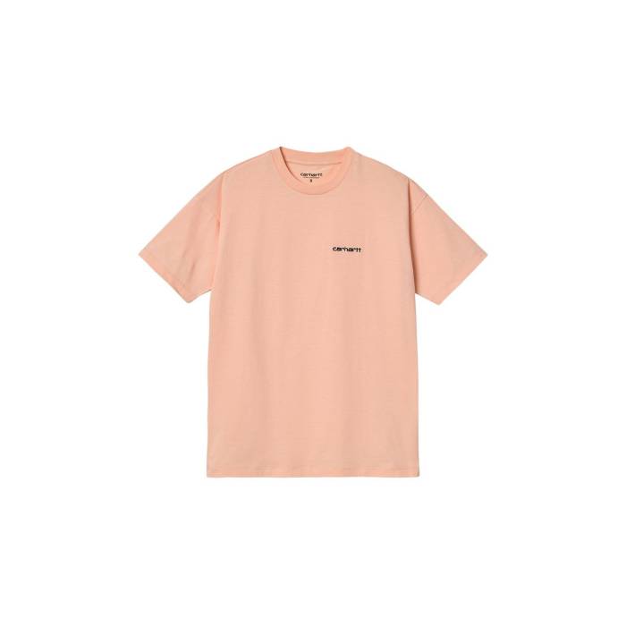 カーハート ダブリューアイピー Carhartt Wip 【 W S/S Script Embroidery T-S Grapefruit Women Pink 】 半袖 Tシャツ スクリプト レディース pink ピンク｜スニケス