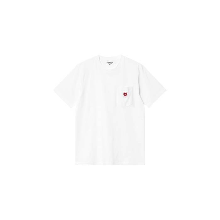 カーハート ダブリューアイピー Carhartt Wip 【 S/S Pocket Heart T-Shirt Men White 】 半袖 Tシャツ Tシャツ メンズ 白色 ホワイト｜スニケス