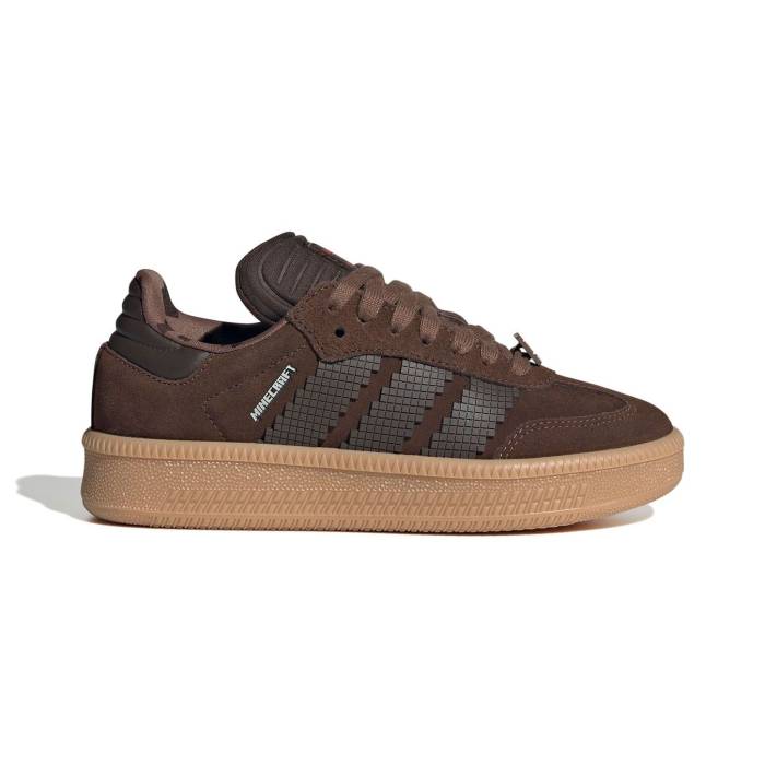 アディダス Adidas Originals 【 Adidas Samba Xlg J X Minecraft Kids Brown 】 アディダス サンバ お坊っちゃん キッズ 赤銅色 赤銅色