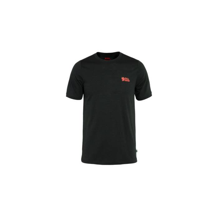 【 Abisko Wool Logo Ss M Black Men Black 】 ロゴ 黒色 ブラック メンズファッション トップス Tシャツ カットソー メンズ 黒色 ブラック