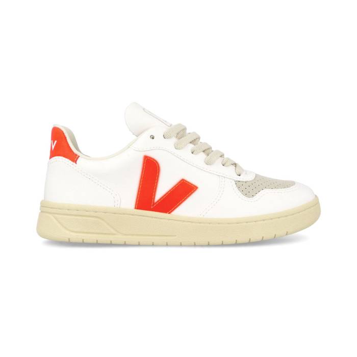ヴェジャ Veja 【 V-10 Cwl White Orange Fluo Women White 】 白いこと 白いこと orange 橙・オレンジ色 レディース 白いこと 白いこと