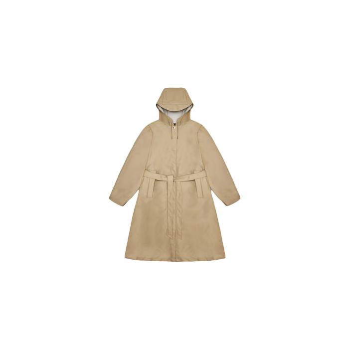 レインズ Rains 【 A-Line Longer W Jacket Sand Women Light Brown 】 Jacket 上衣 砂色・真砂 レディース 赤銅色 赤銅色