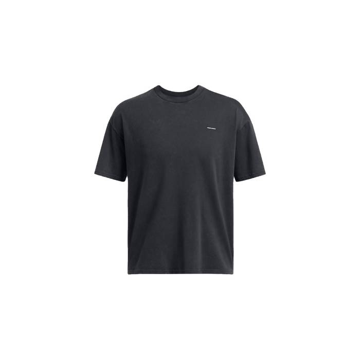 アンダーアーマー Under Armour 【 M Icon Heavyweight Oversized Logo Wash Short Sleeve Men Black 】 アイコン ロゴ Sleeve スリーブ メンズファッション トップス Tシャツ カットソー メンズ 黒色 ブラック