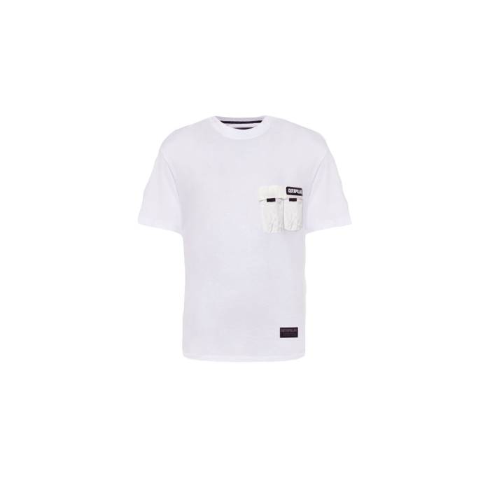 キャタピラー Caterpillar 【 Multipocket T-Shirt White Men White 】 Tシャツ 白色 ホワイト メンズファッション トップス Tシャツ カットソー メンズ 白色 ホワイト