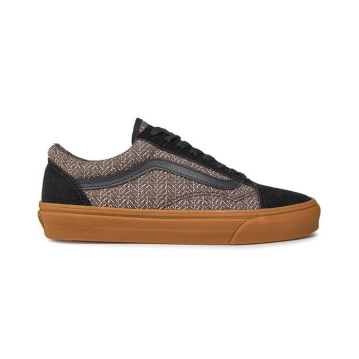 ヴァンズ Vans 【 Old Skool Herringbone Black/Brown Men Black 】 メンズ 黒いこと 黒いこと