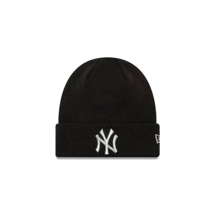 ニューエラ New Era 【 Knit Medium Mlb Metallic Beanie Neyyan Men Black 】 ニット キャップ 帽子 メンズ 黒色 ブラック｜スニケス
