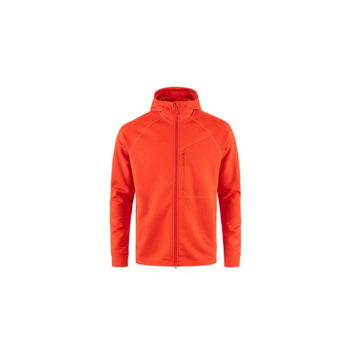 【 Abisko Grid Fleece Hoodie M Men Red 】 フリース フーディー パーカー メンズファッション トップス パーカー メンズ Red 赤・レッド