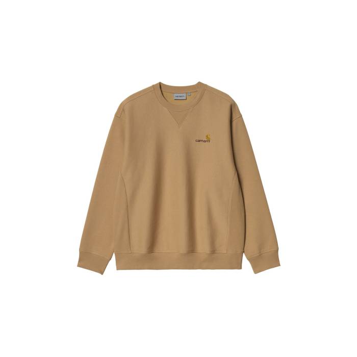 カーハート ダブリューアイピー Carhartt Wip 【 American Script Sweatshirt Dusty H Brown Men Brown 】 スクリプト スウェット トレーナー 茶色 ブラウン メンズファッション トップス スウェット トレーナ 25,125円