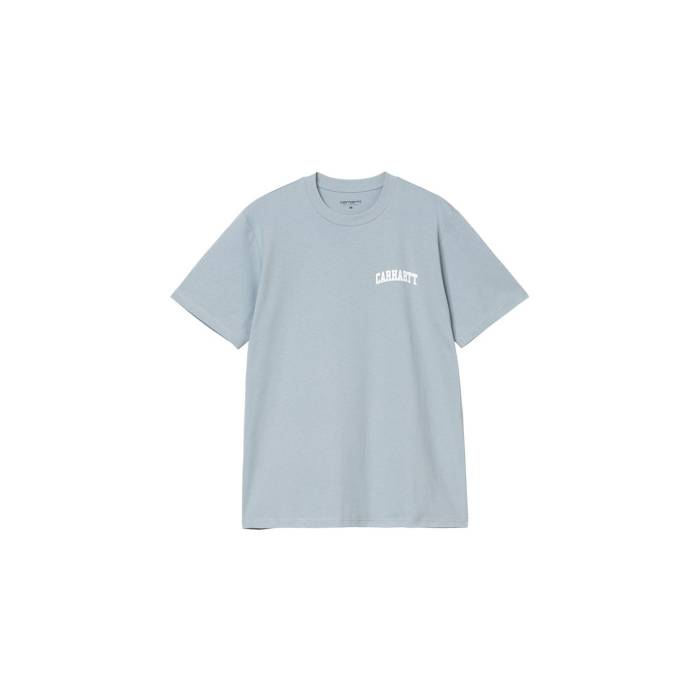 カーハート ダブリューアイピー Carhartt Wip 【 S/S University Script T-Shirt Dusty Ice Men Blue 】 半袖 Tシャツ スクリプト Tシャツ メンズ 青色 ブルー|スニケス