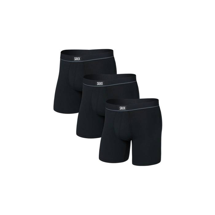 Saxx 【 Essential Cotton Bb Fly 3Pk Men Black 】 メンズ 黒いこと 黒いこと