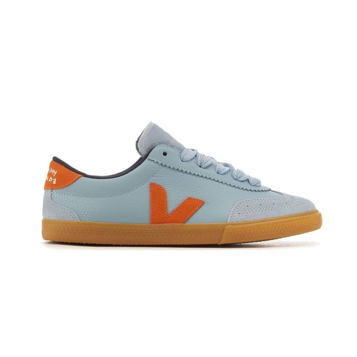 ヴェジャ Veja 【 Volley Leather X Make My Lemonade Steel Pumpkin Women Blue 】 なめし革 Steel スチール写真 レディース 青碧 青碧