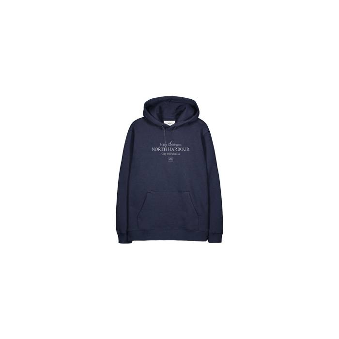 Makia 【 District Hooded Sweatshirt M Men Blue 】 フード付 スウェット トレーナー メンズファッション トップス パーカー メンズ 青色 ブルー
