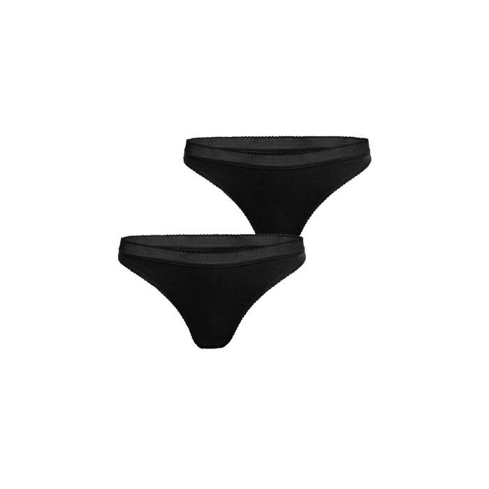 【 Bjorn Borg Core Thong 2-Pack Women Black 】 中核グループ 2個入 レディース 黒いこと 黒いこと