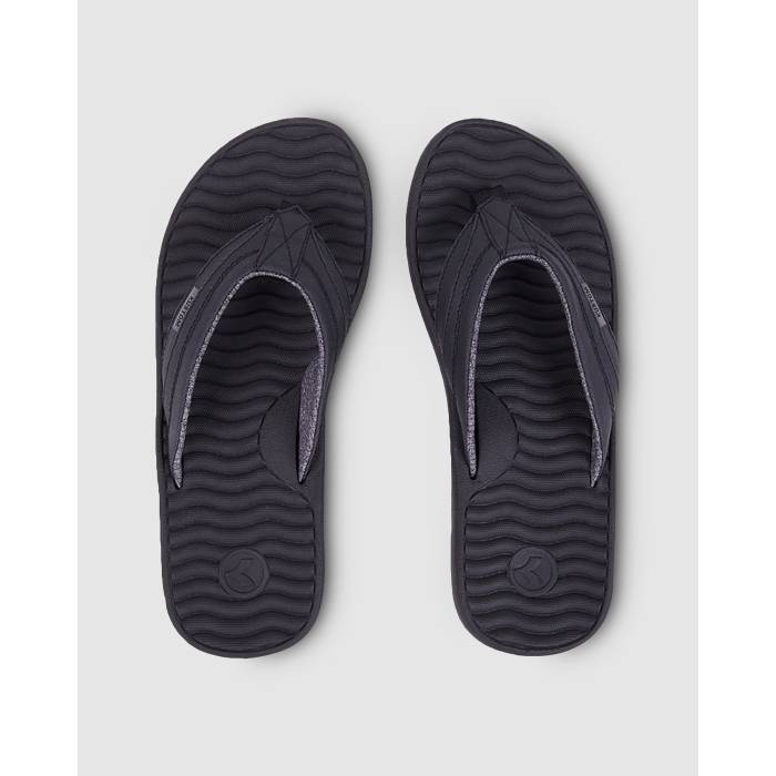 Kustom 【 Mens Quest Thongs Mens Black 】 メンズ メンズ 黒いこと 黒いこと メンズ靴-サンダル