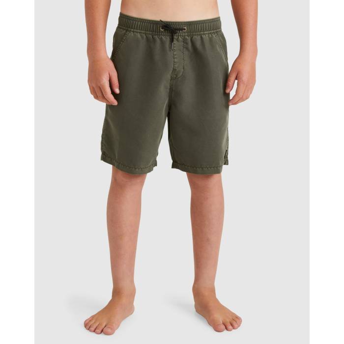 【★百貨店SALE★6/11十二時2時迄】散らし広告ボン Billabong 【 Boys 8-16 All Day Overdye Layback 16\" Boardshorts Boys Dark Military 】 お坊っちゃん キッズ"