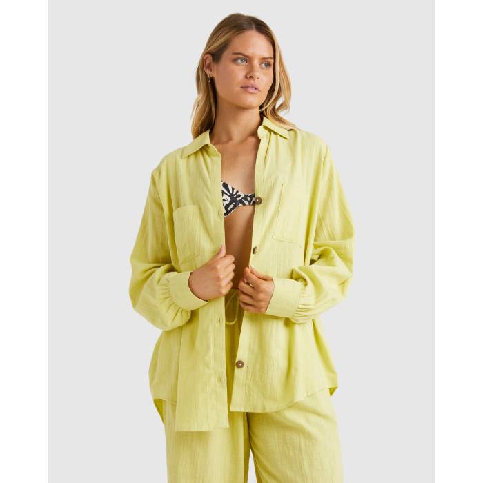 ビラボン Billabong 【 Womens Soft Swell Blouse Womens Celery Green 】 レディース レディース green 緑・グリーン