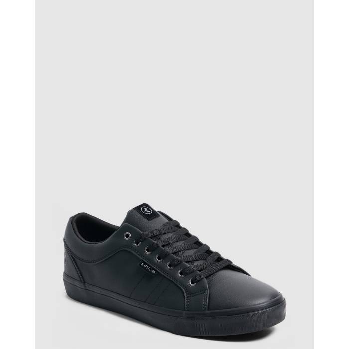 Kustom 【 Mens Finetime Sneakers Mens Black Leather 】 メンズ メンズ 黒色 ブラック レザー