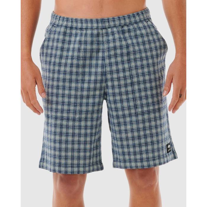 【★百貨店SALE★6/11真夜中2時迄】下唇長い巻き毛 Rip Curl 【 Mens Classic Check Walk Shorts Mens Washed Navy 】 メンズ 古典派音楽 ウォーク さる股引き メンズ 紺色 米国海軍