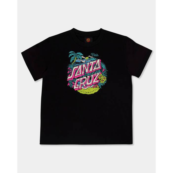 サンタクルーズ Santa Cruz 【 Girls 8-16 Aloha Dot T-Shirt Girls Black 】 アロハ Tシャツ ジュニア キッズ 黒色 ブラック