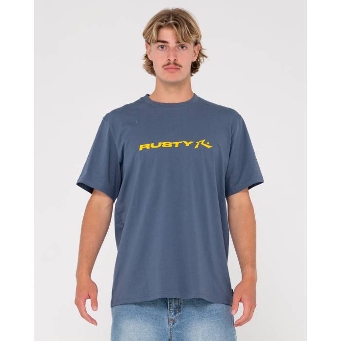 ラスティ Rusty 【 Mens Vital Short Sleeve T-Shirt Mens China Blue 】 メンズ Sleeve スリーブ Tシャツ メンズ 青色 ブルー
