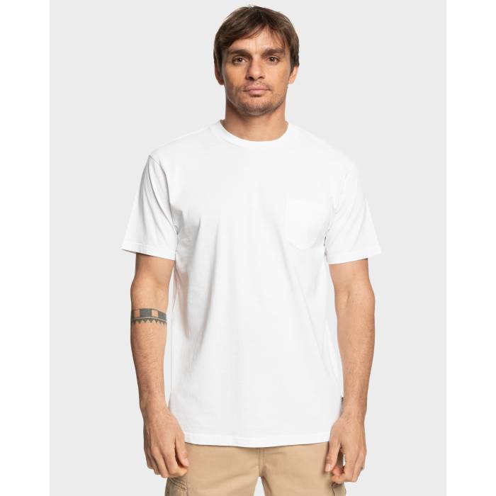 クイックしろがね色 Quiksilver 【 Mens Salt Water Pocket T-Shirt Mens White 】 メンズ プルオーバー メンズ 白いこと 白いこと