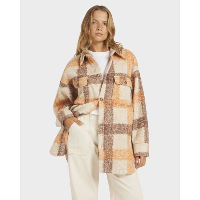 【★百貨店SALE★6/11真夜中2時迄】ロキシー Roxy 【 Womens Over And Out Shacket Womens Over And Out Plaid 】 レディース レディース