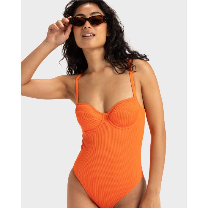 ロキシー Roxy 【 Womens Love One Piece Swimsuit Womens Orange Tiger 】 レディース 水着 レディース orange 橙・オレンジ