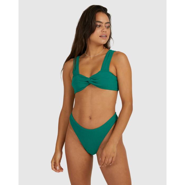 【★百貨店SALE★6/11真夜中2時迄】散らし広告ボン Billabong 【 Womens Terry Rib Kali Bralette Bikini Top Womens Tropical Green 】 レディース レディース green 緑・緑であること