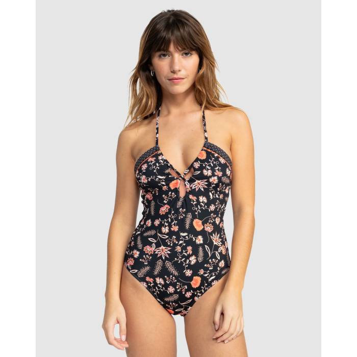 ロキシー Roxy 【 Womens Kerala One Piece Swimsuit Womens Anthracite Kerala Border 】 レディース 水着 レディース