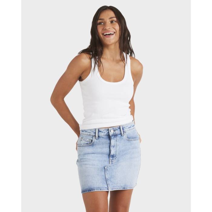 ロキシー Roxy 【 Womens Shine Denim Skirt Womens Beau Blue 】 レディース ジーンズ レディース 青味 青み