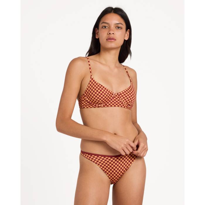 【★百貨店SALE★6/11真夜中2時迄】ルーカ Rvca 【 Womens Reverberation 90S Longline Bikini Top Womens Ochre 】 レディース レディース