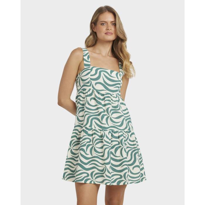 【★百貨店SALE★6/11真夜中2時迄】散らし広告ボン Billabong 【 Womens All The Waves Mini Dress Womens Evergreen 】 レディース 御召しもの レディース