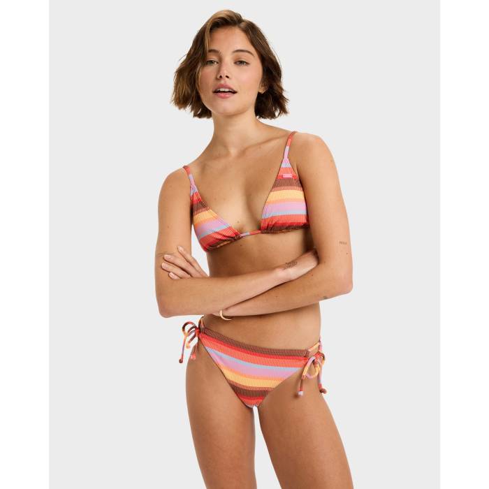 【★百貨店SALE★6/11十二時2時迄】ロキシー Roxy 【 Womens Sunset Stripe Ts Cheeky Bikini Bottom Womens Pink Cosmos 】 レディース Stripe 縞模様 ズボン ボトムス レディース pink サクラ色