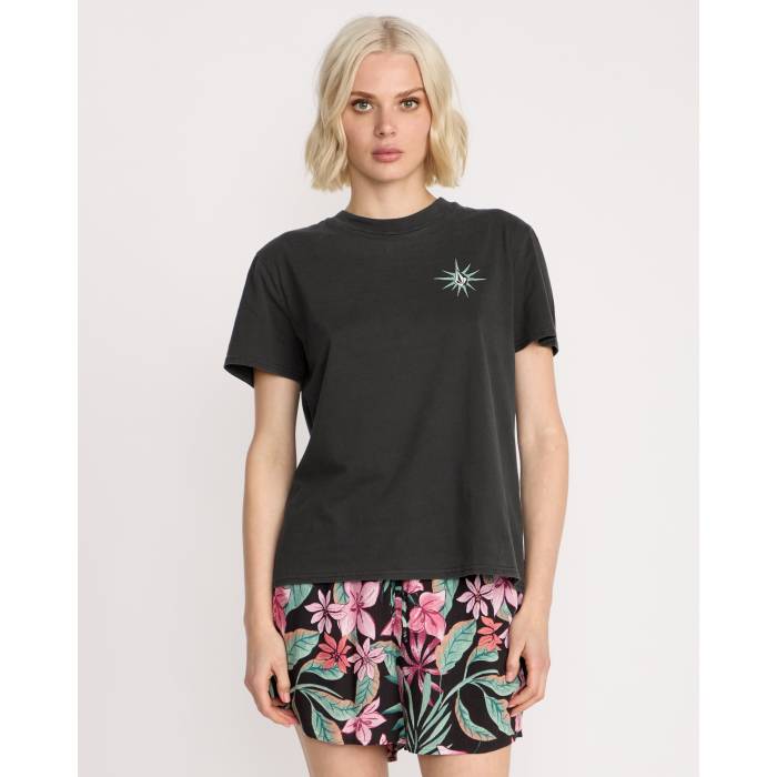 ボルコム Volcom 【 Womens Lock It Up T-Shirt Womens Vintage Black 】 レディース プルオーバー レディース vintage ビンテージ・ヴィンテージ 黒いこと 黒いこと