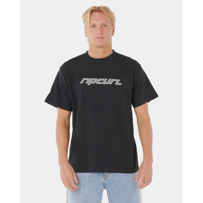 【★百貨店SALE★6/11十二時2時迄】下唇長い巻き毛 Rip Curl 【 Mens Nu Dosed T-Shirt Mens Black 】 メンズ プルオーバー メンズ 黒いこと 黒いこと