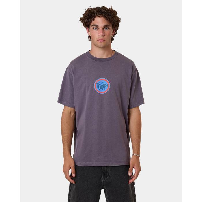 【★百貨店SALE★6/11十二時2時迄】Thrills 【 Mens Super Blast T-Shirt Mens Purple 】 メンズ ブラジャー同盟罷工 プルオーバー メンズ Purple 紫・パープル