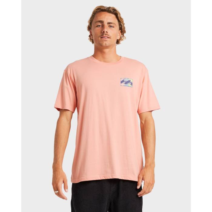 【★百貨店SALE★6/11真夜中2時迄】散らし広告ボン Billabong 【 Mens Crayon Wave T-Shirt Mens Peach 】 メンズ Wave ウェーブ・ウェイブ ティーシャツ メンズ