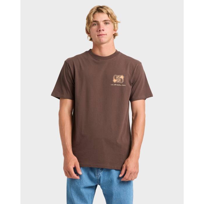 クイックシルバー Quiksilver 【 Mens Mirror Flare T-Shirt Mens Chocolate Brown 】 メンズ Tシャツ メンズ 茶色 ブラウン