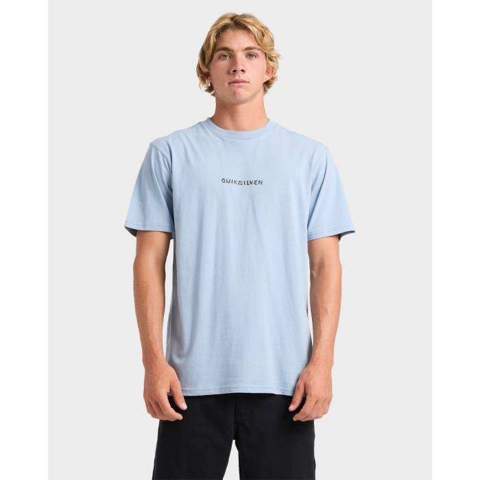 【★百貨店SALE★6/11真夜中2時迄】クイックしろがね色 Quiksilver 【 Mens Base Connection T-Shirt Mens Ashley Blue 】 メンズ ティーシャツ メンズ 青碧 青碧