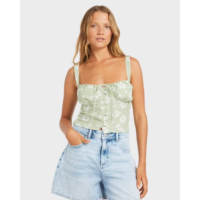 ロキシー Roxy 【 Womens Blossom Tank Top Womens Sage 】 レディース タンクトップ レディース